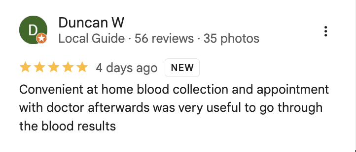 Captura de reseña de Google de un paciente de SaludyVos 6